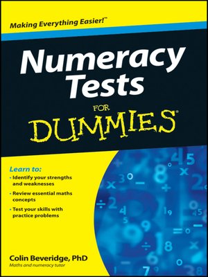 cover image of Numeracy Tests For Dummies